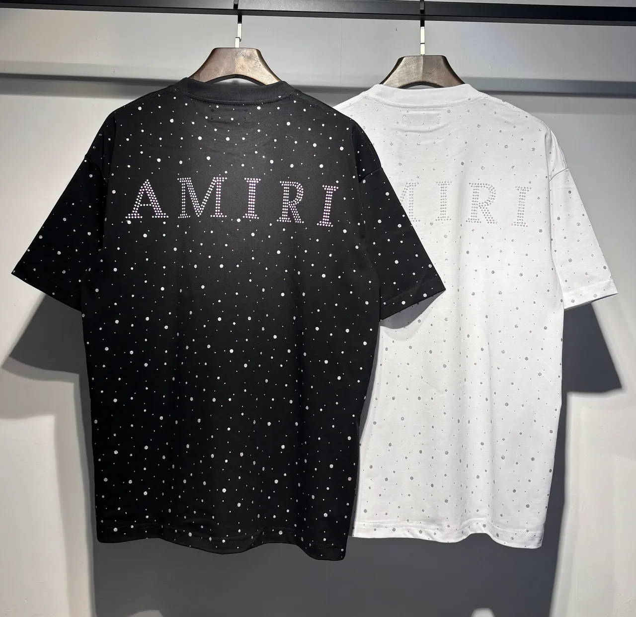 Amiri Rhinestone Dot Print Monogram T-Shirt