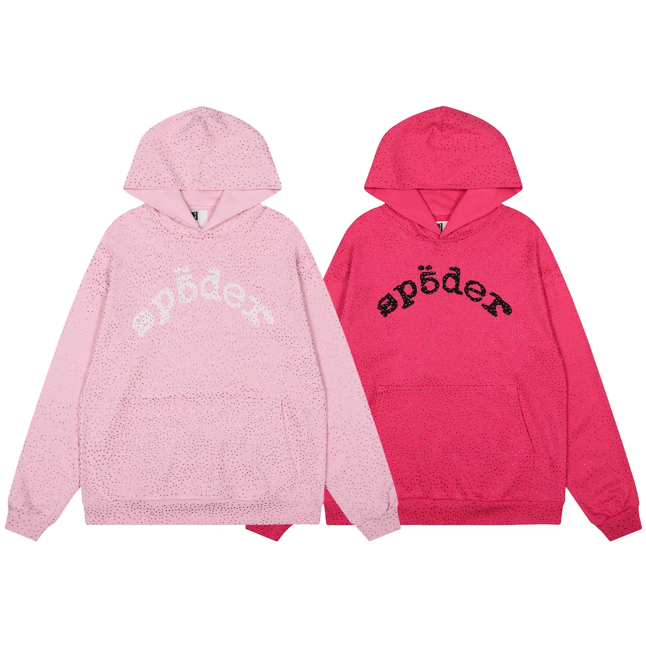 Sp5der Red Perforated Fabric Texture Arched Embroidered Logo Tracksuit