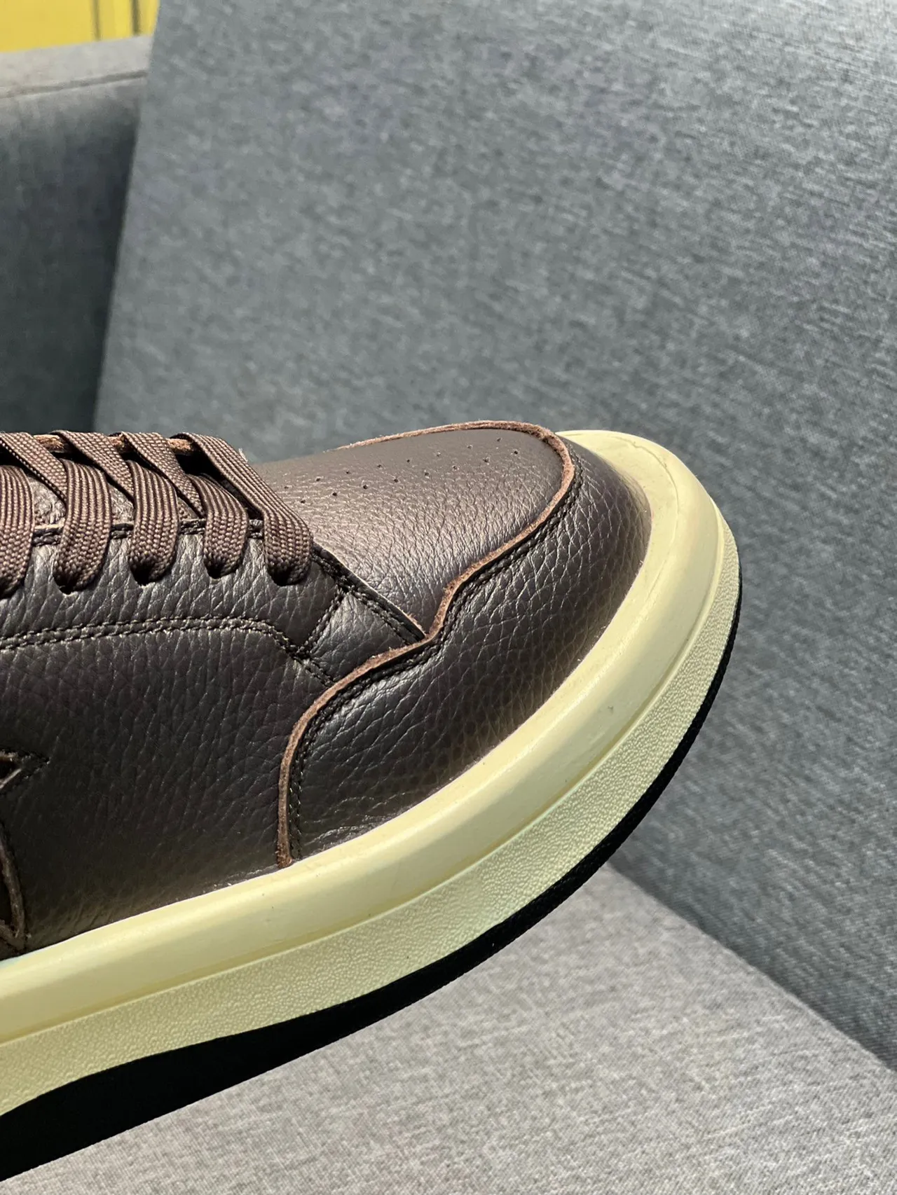 Converse Brown Beige High-Top Pebbled Leather Lifestyle Sneakers