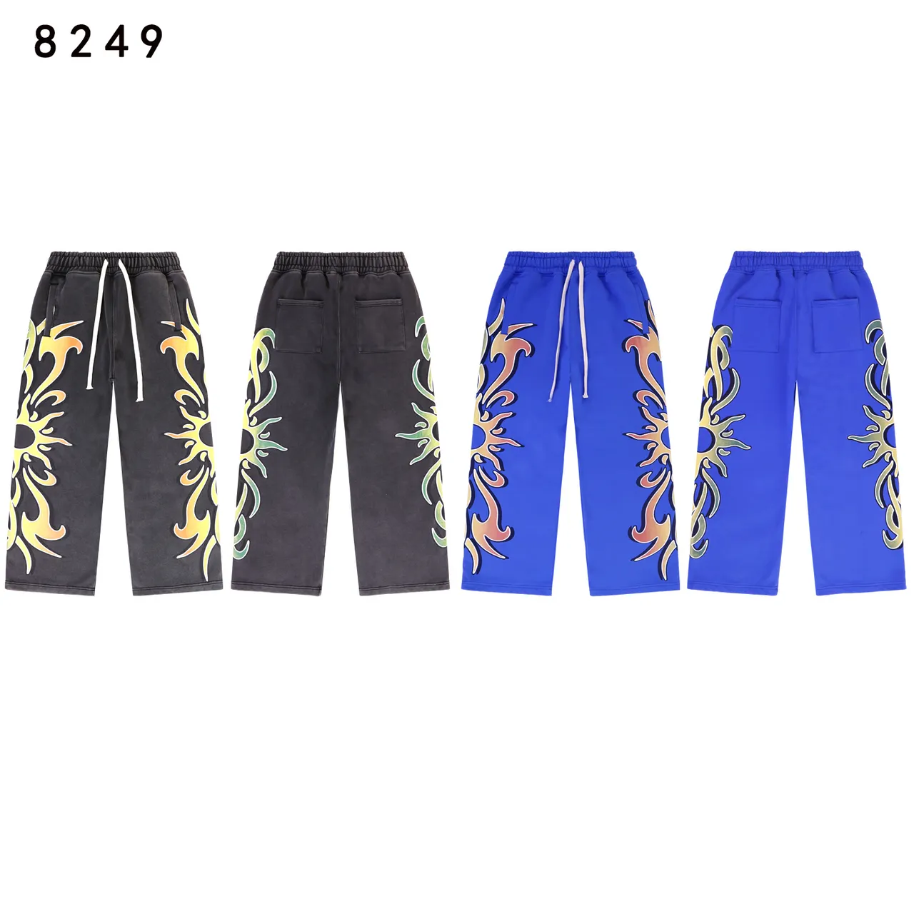 Graphic-Print Flame Motif Tracksuit