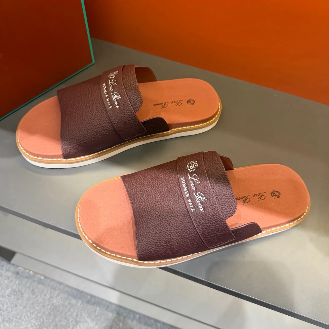 Loro Piana Summer Walk Leather Slipper