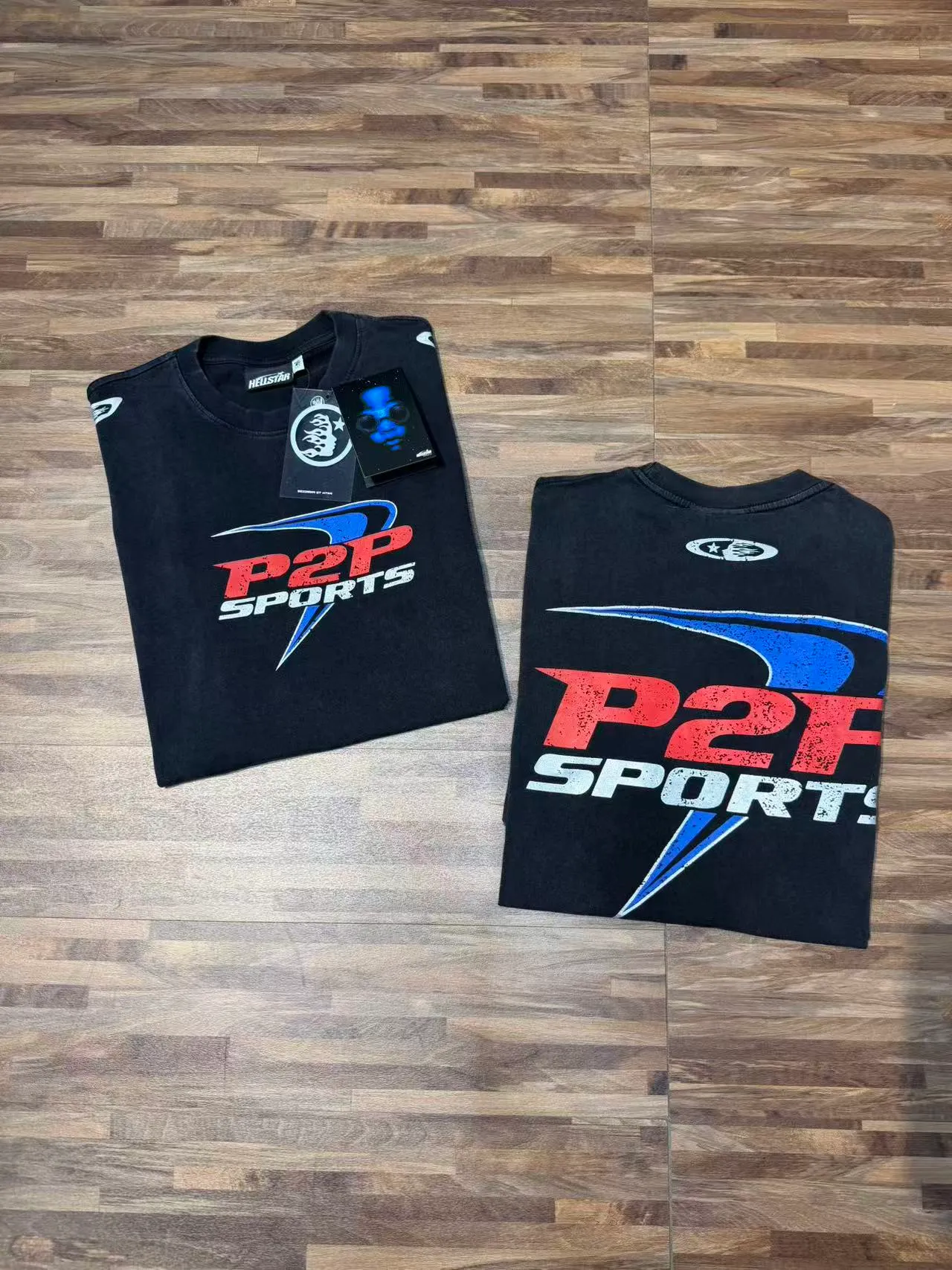 Hellstar P2P Sports Graphic Washed Black T-Shirt