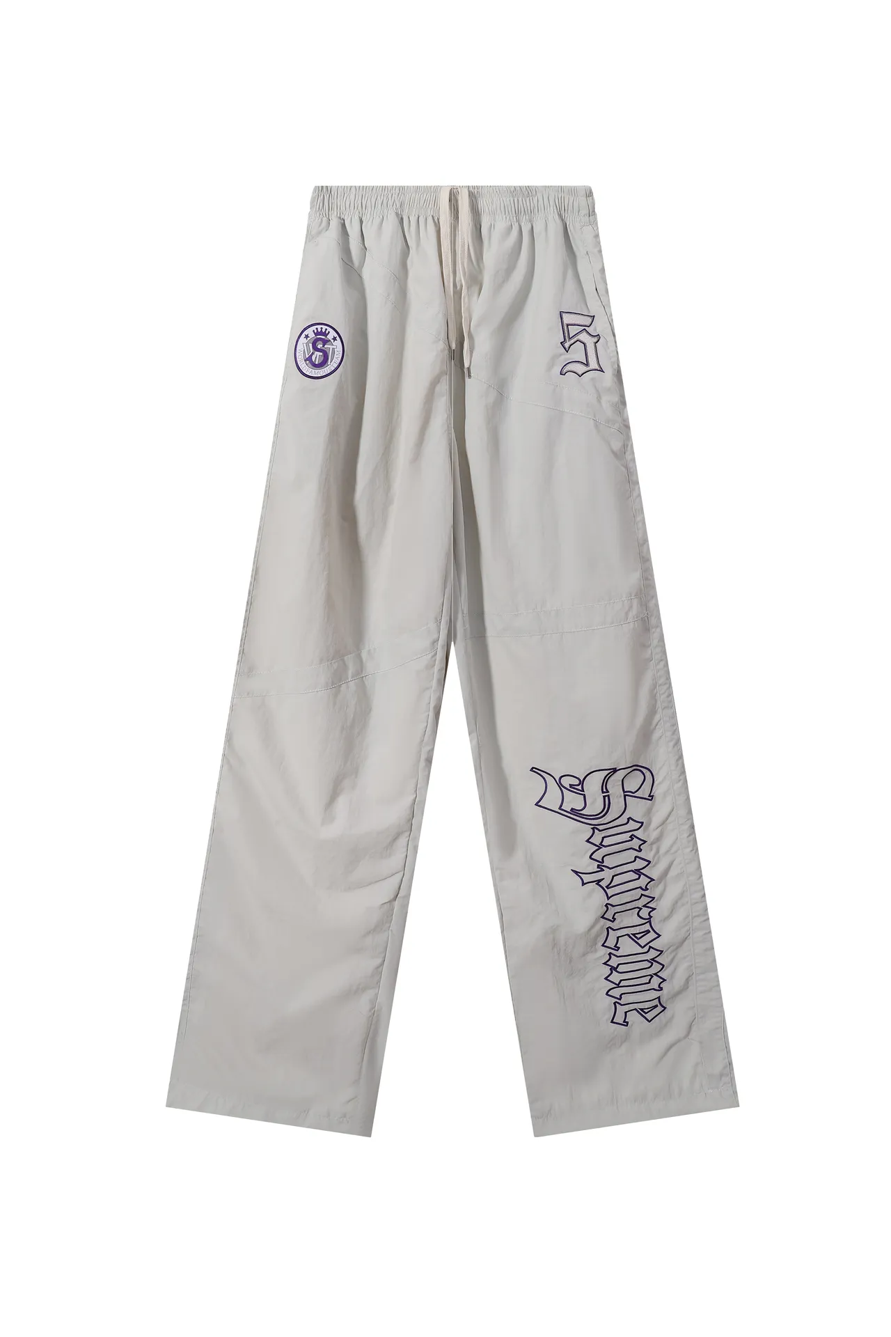Relaxed-Fit Graphic Embroidered Pants