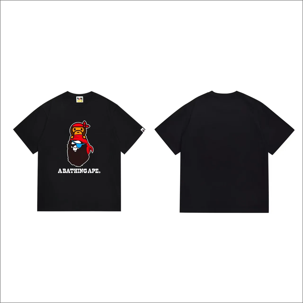 A Bathing Ape Pirate Ape Graphic Black T-Shirt