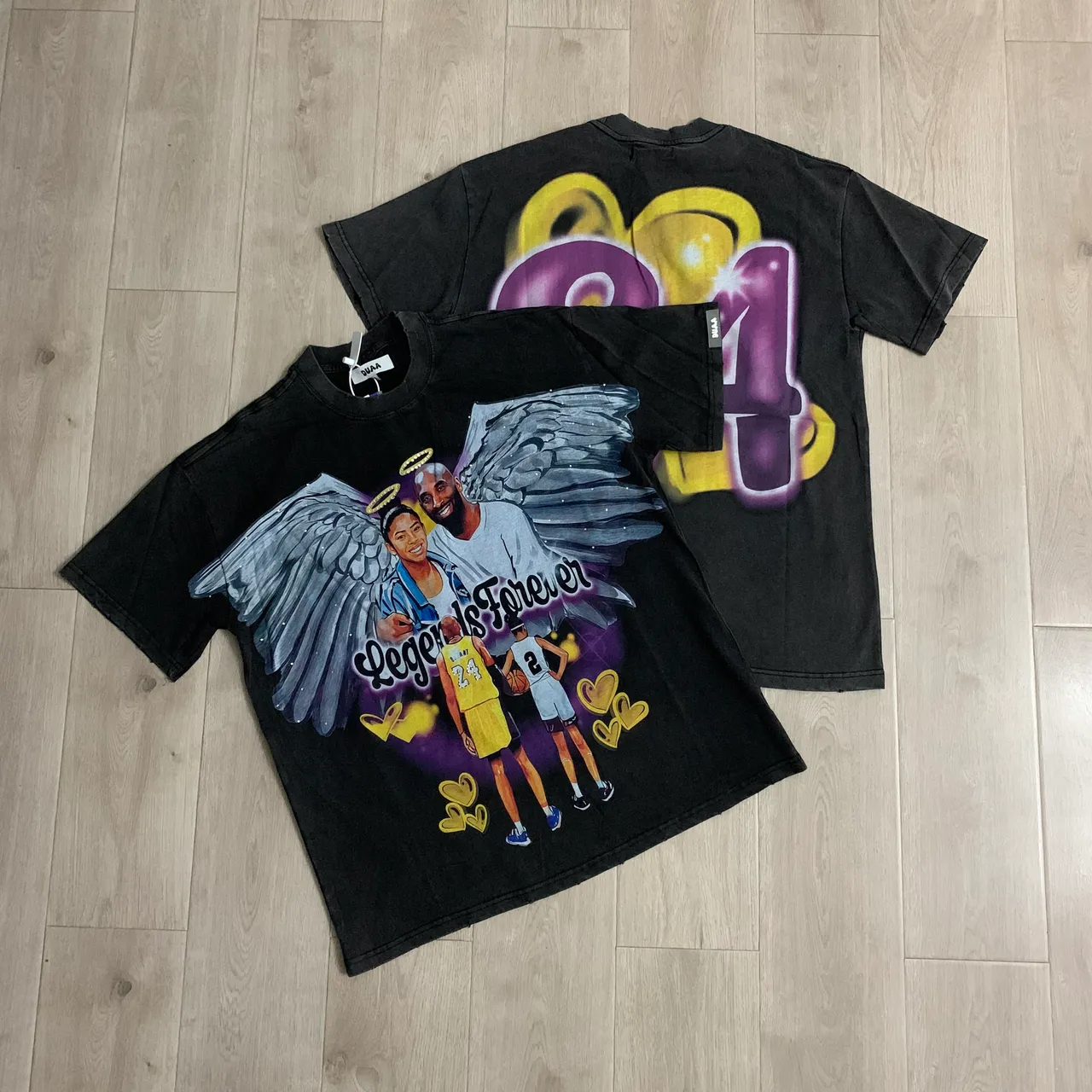 UMA WANG Graphic Print Angel Wing and '81' Oversized T-Shirt