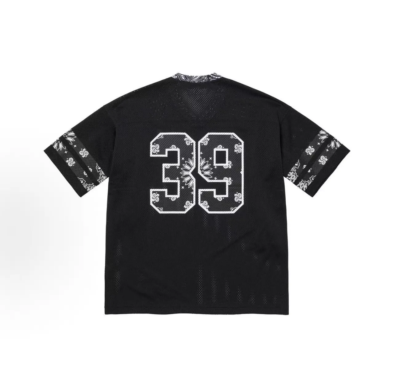 Supreme Bandana Black White Mesh Construction Accents Jersey