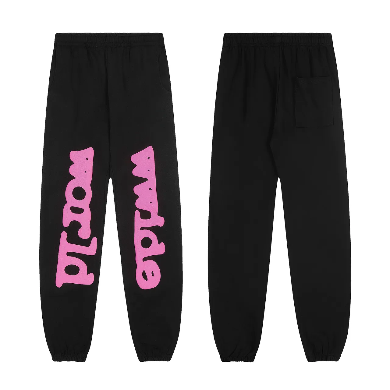 Black and Pink Graphic Print Tracksuit