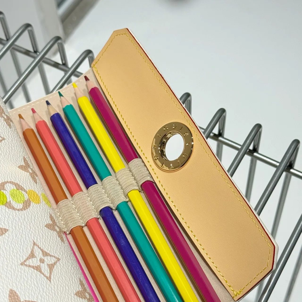 Louis Vuitton Beige Gold Cylindrical Roll-Up Monogram Canvas Wristlet