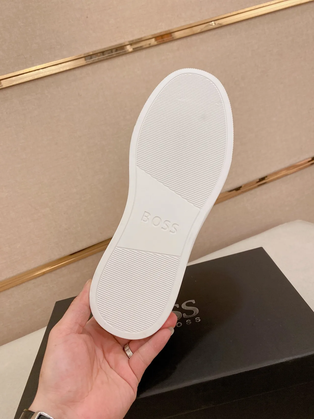Hugo Boss Zip-Slip Embossed Logo Beige Lifestyle Sneakers