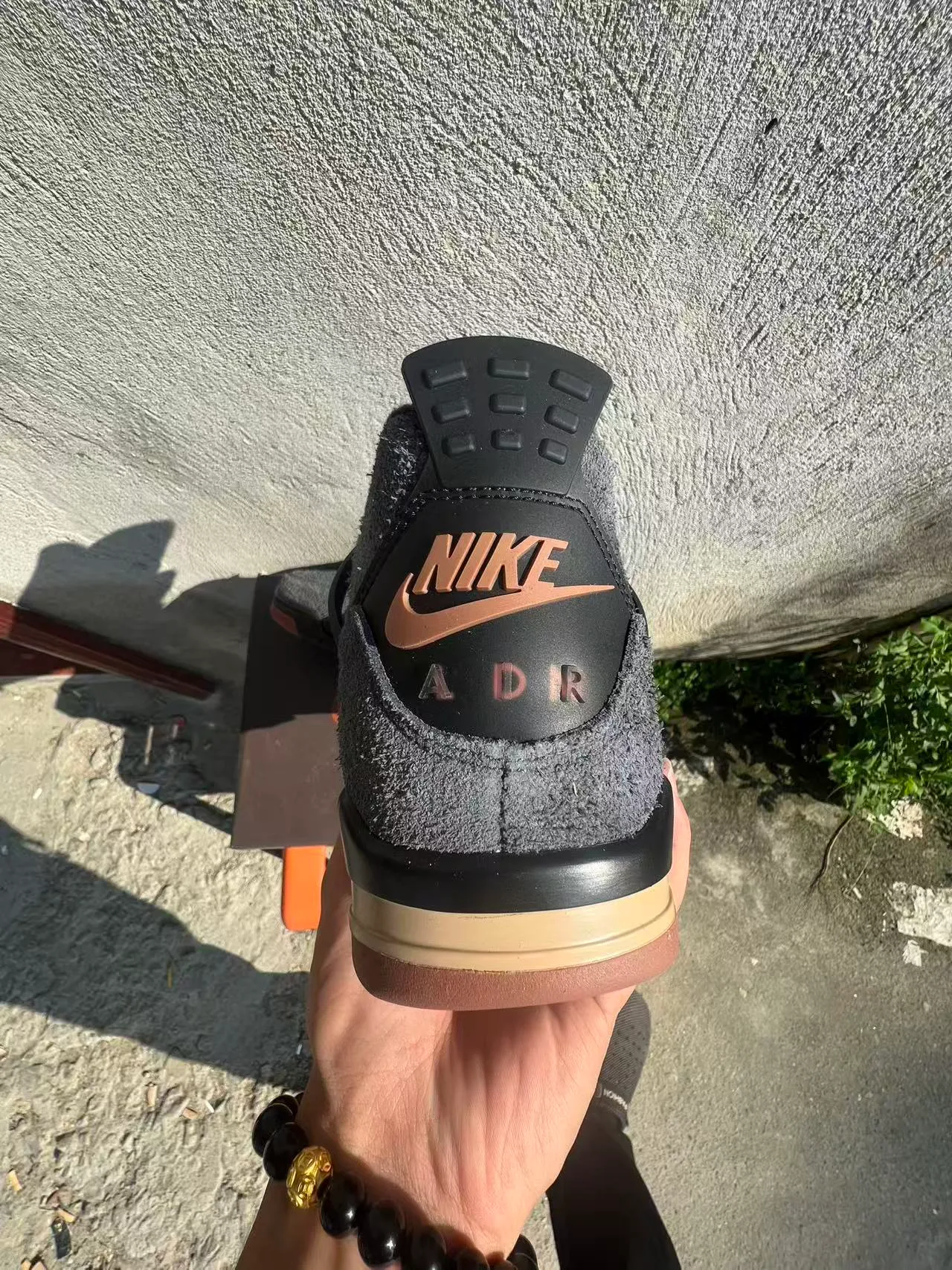 Air Jordan 4 Gray Black Beige Orange Basketball Shoes