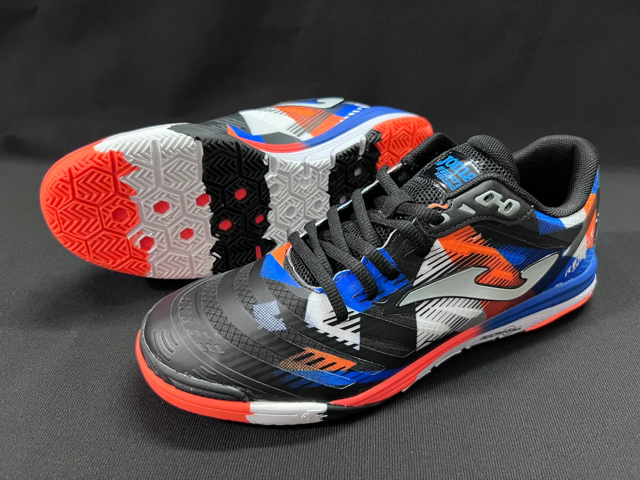 Joma Rebound Multicolor Black Geometric Color-Blocked Upper Synthetic Mesh And TPU Overlays Sneakers
