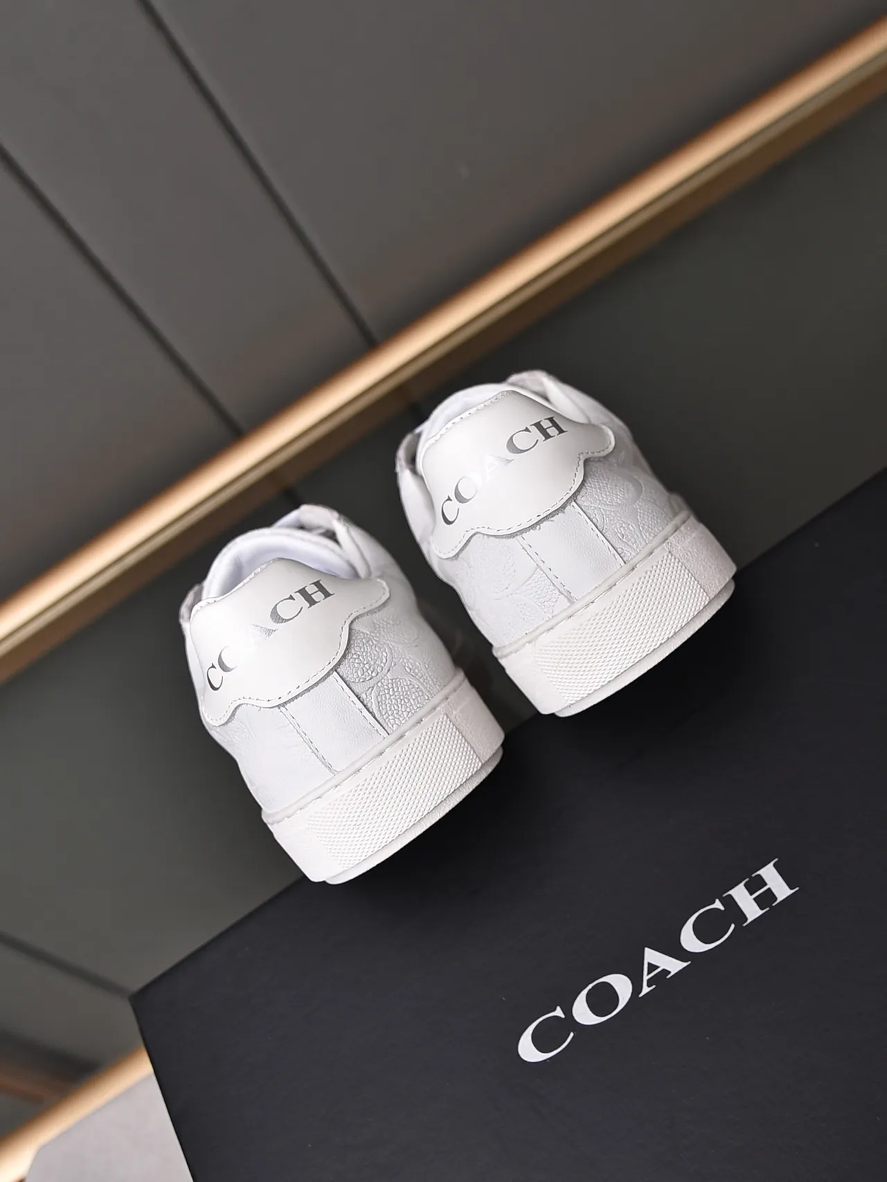 Coach Embossed Leather Low-Top Lifestyle Sneakers
