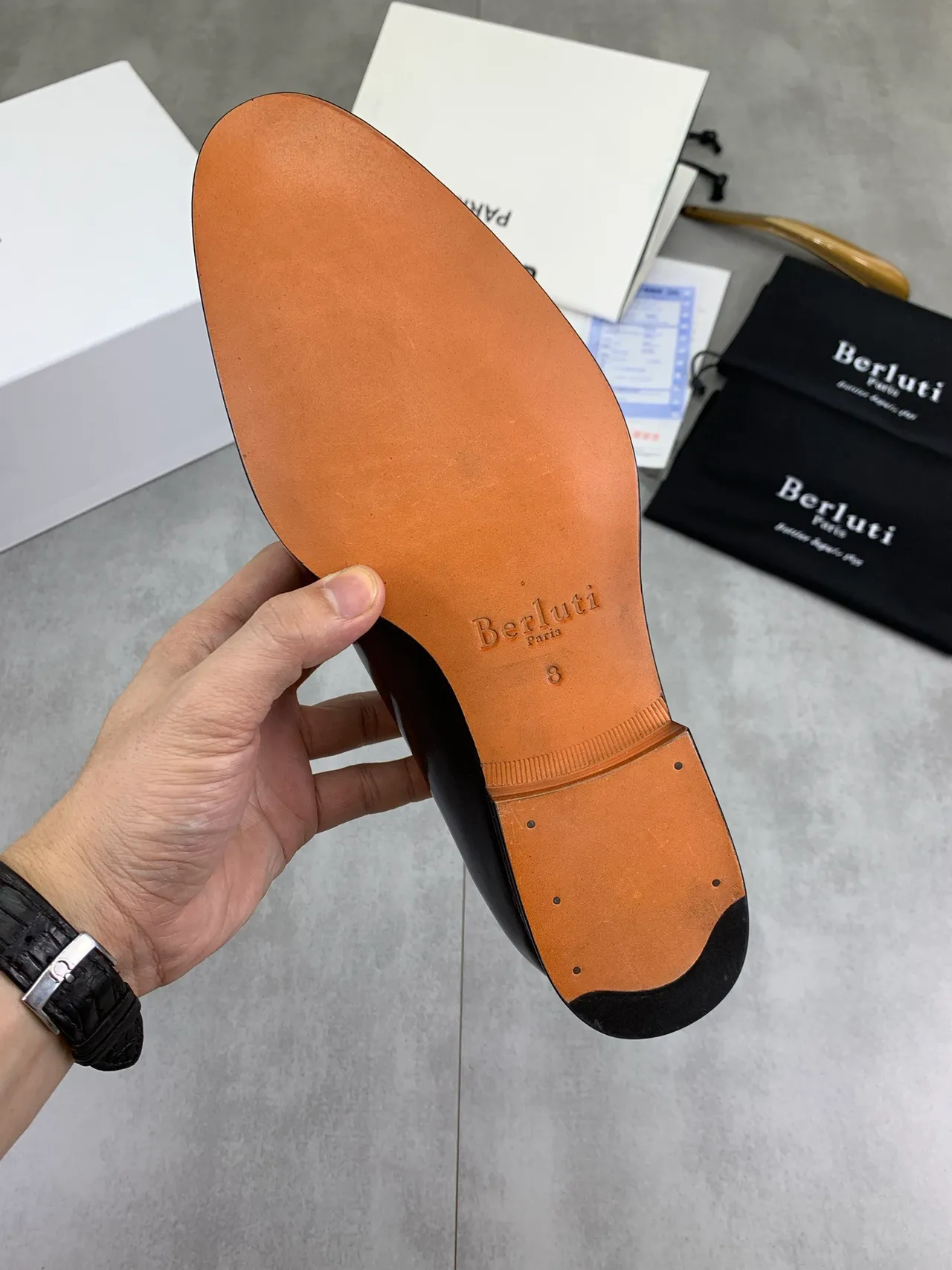 Berluti Engraved Script Black Oxford Shoes