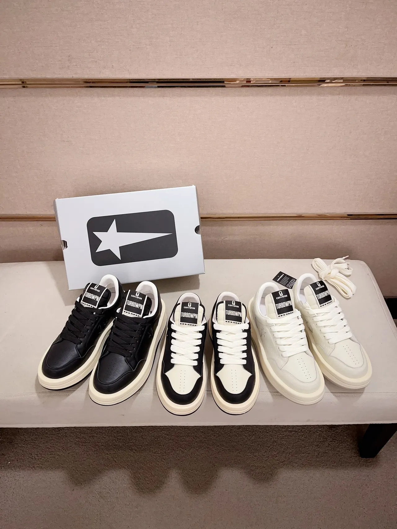 Converse One Star Platform Black and Cream Lifestyle Sneakers