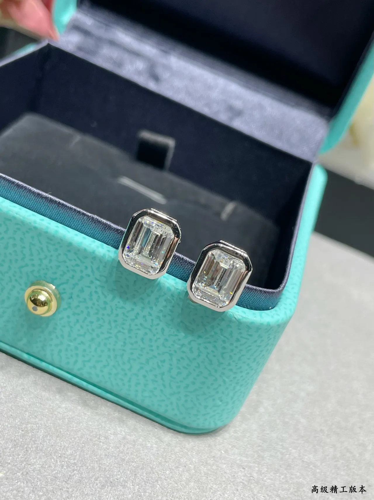 Tiffany & Co. Emerald-Cut Bezel-Set Stud Earrings