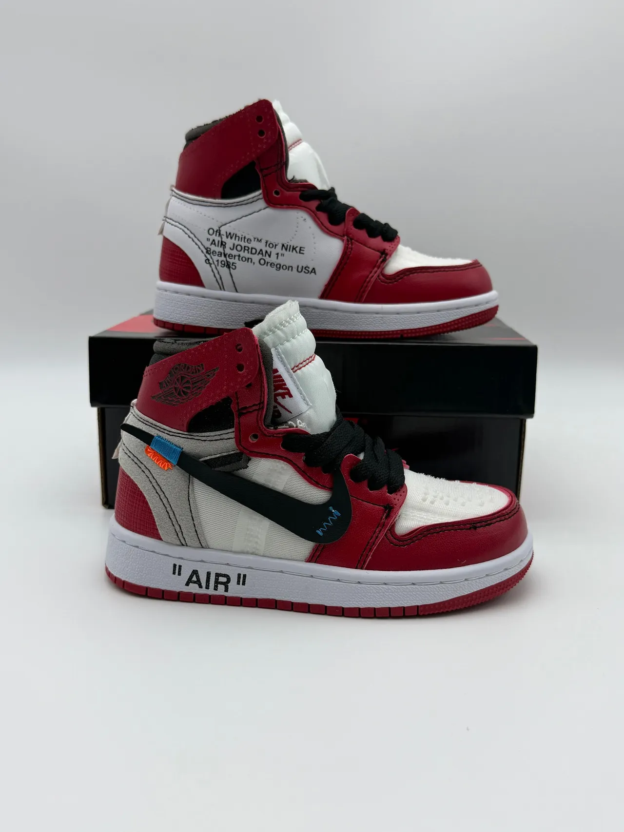 Air Jordan 1 Red White High-Top Perforated Toe Basketball Shoes