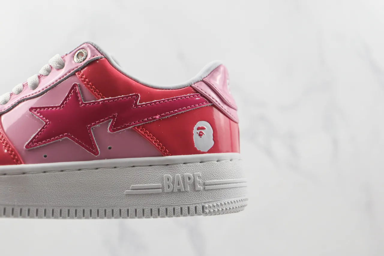 A Bathing Ape BAPE STA Glossy Pink Star Logo Lifestyle Sneakers