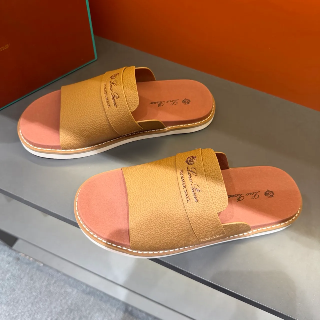 Loro Piana Summer Walk Leather Slipper