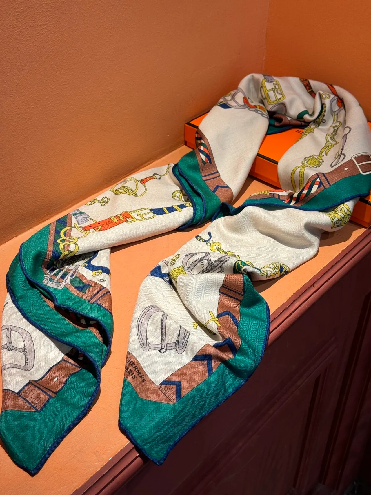 Hermès Les Déchaînés Multicolor Equestrian Hardware Silk Scarf