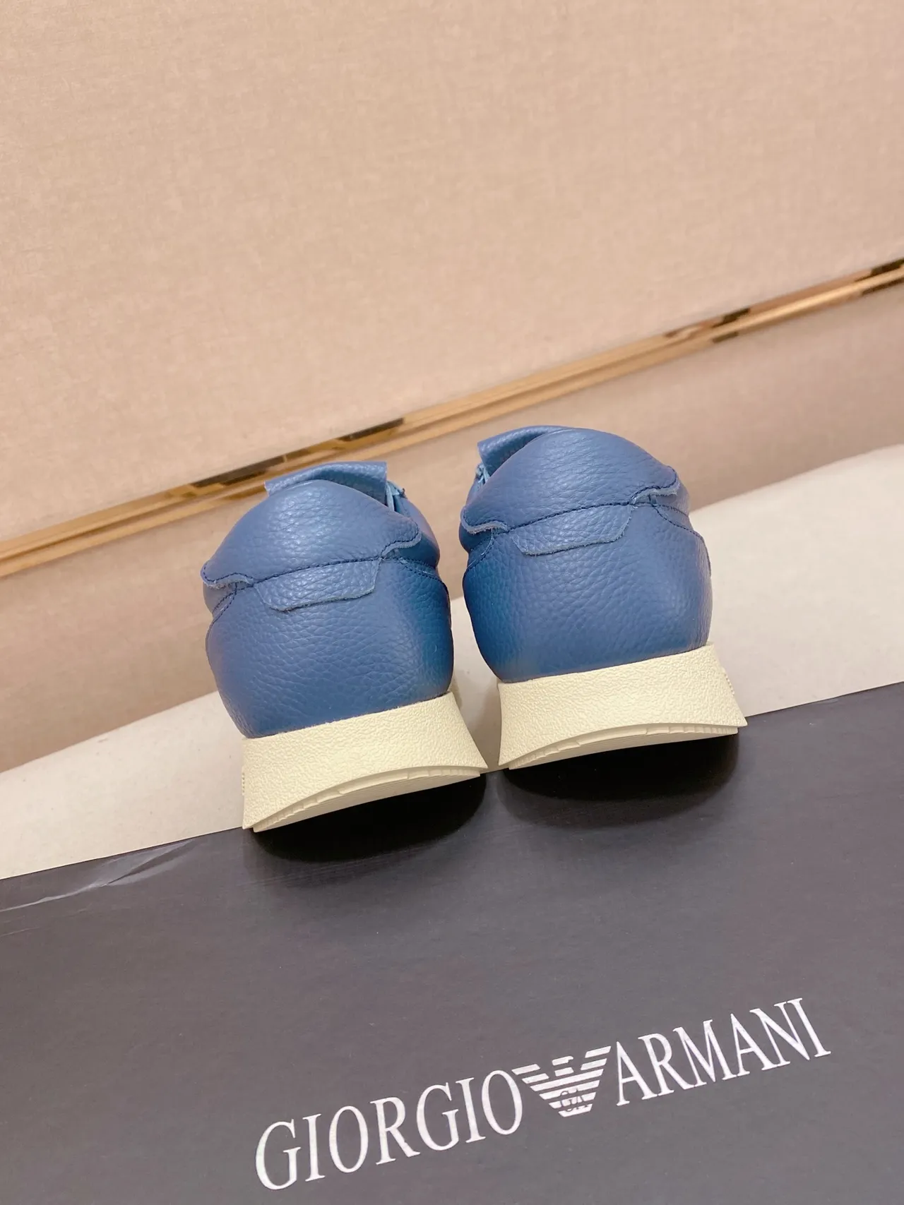Emporio Armani Blue Leather Lifestyle Sneaker