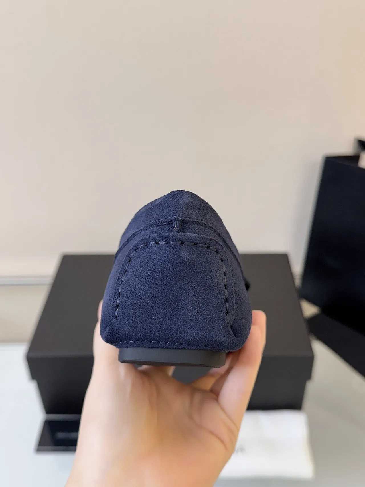 Dolce & Gabbana Portofino Navy Gold Suede Embossed Monogram Loafer