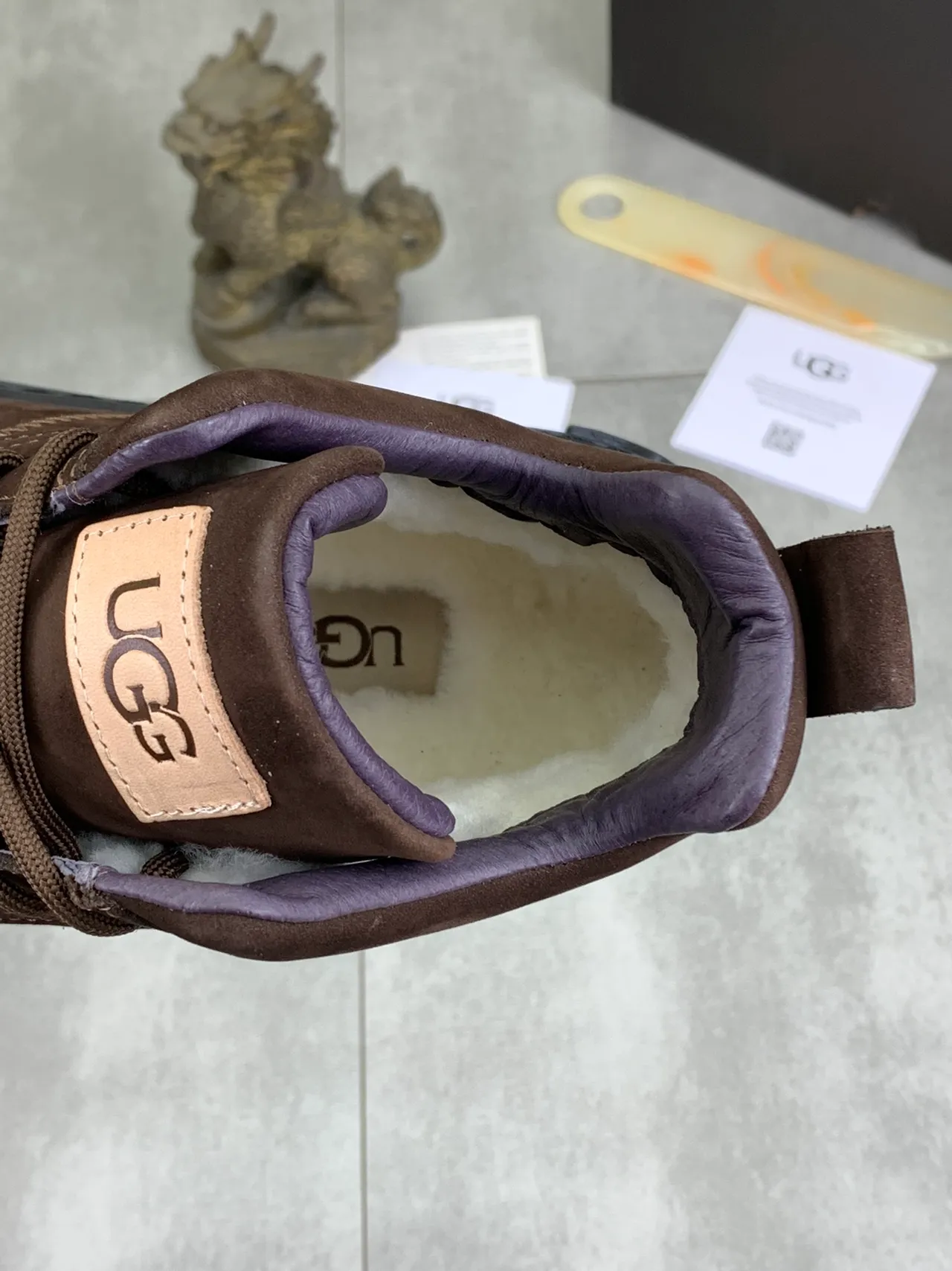 UGG Brown Suede Lace-Up Platform Snow Boots