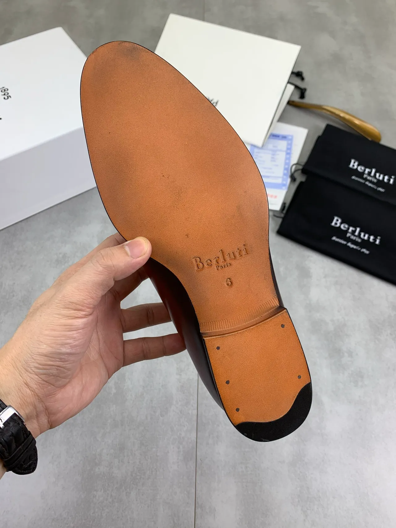 Berluti Brown Black Hand-Engraved Script Two-Tone Patina Leather Oxford Shoes