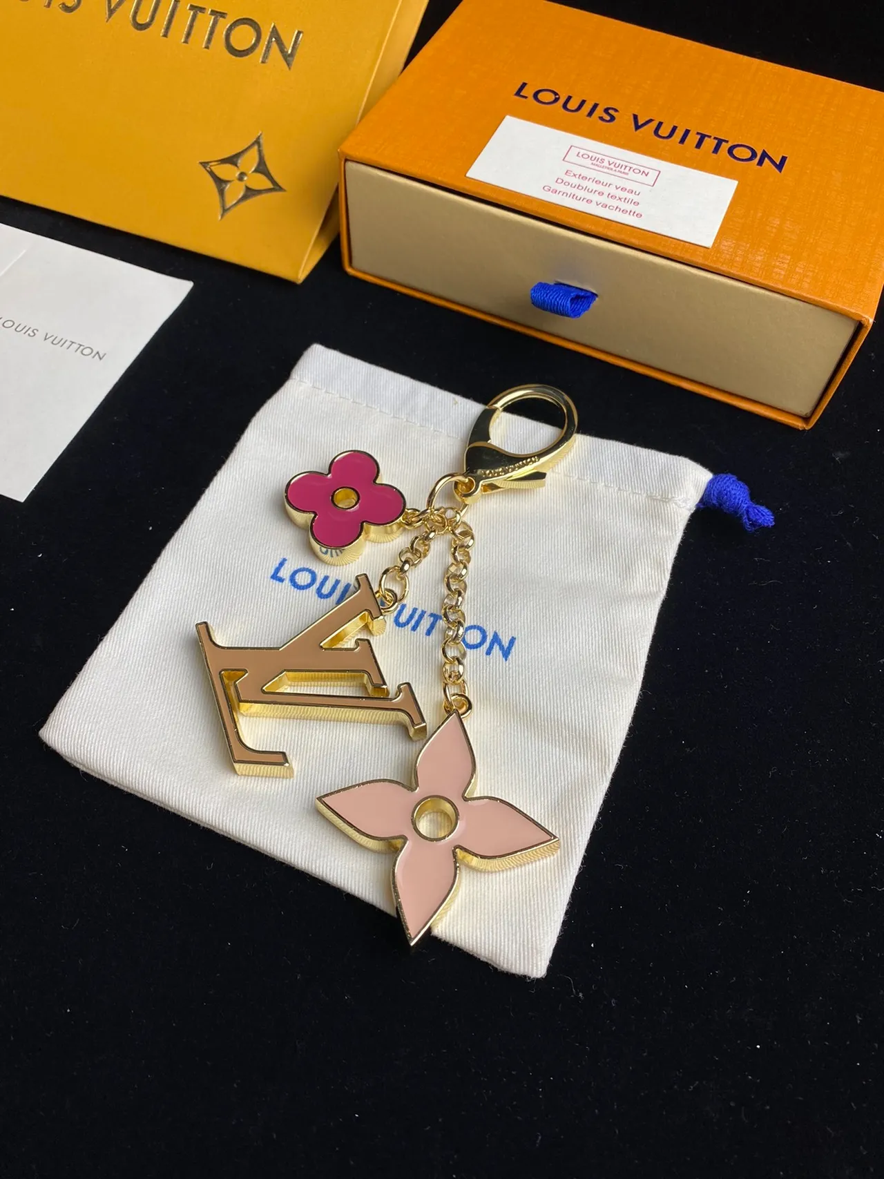 Louis Vuitton Red Pink Enamel-Coated Metal Multi-Charm Phone Case