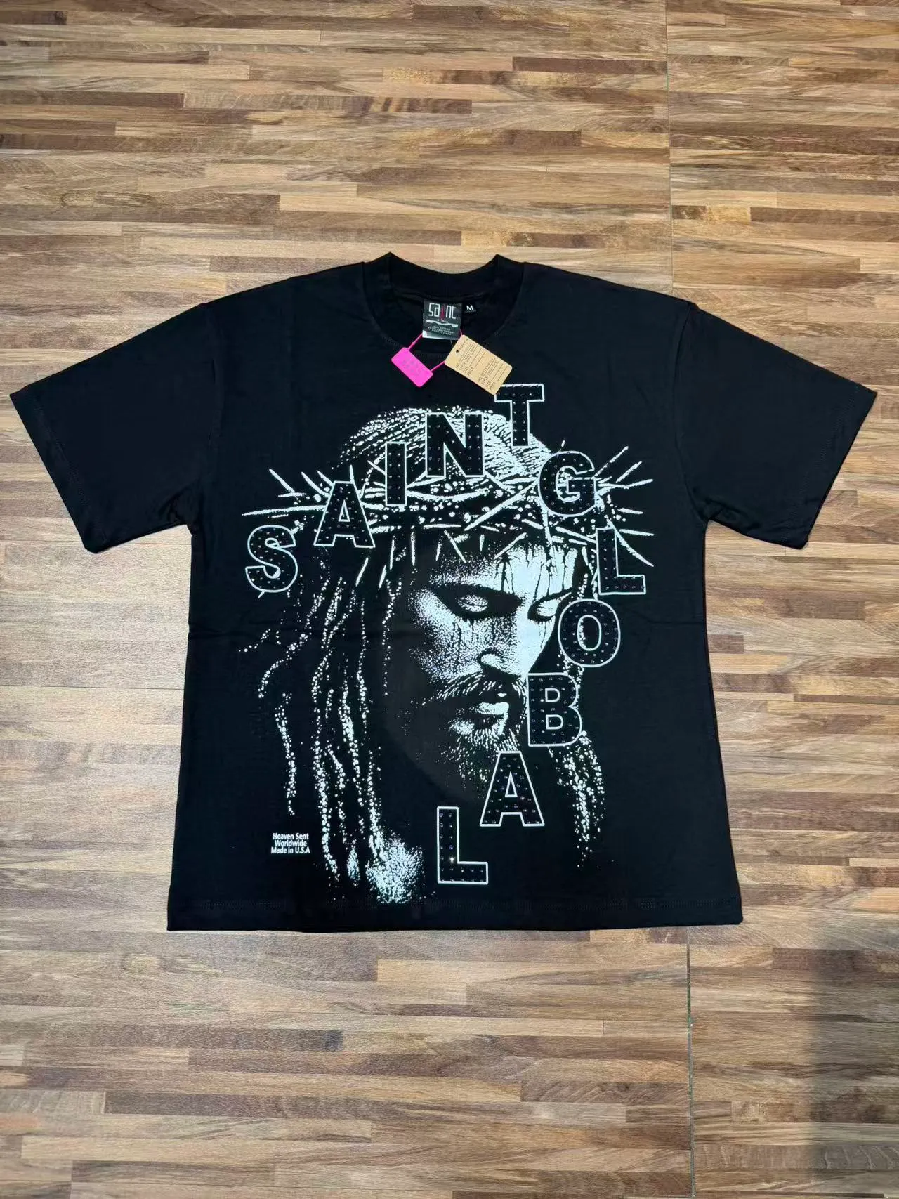 Saint Laurent Saint Graphic Print Black T-Shirt