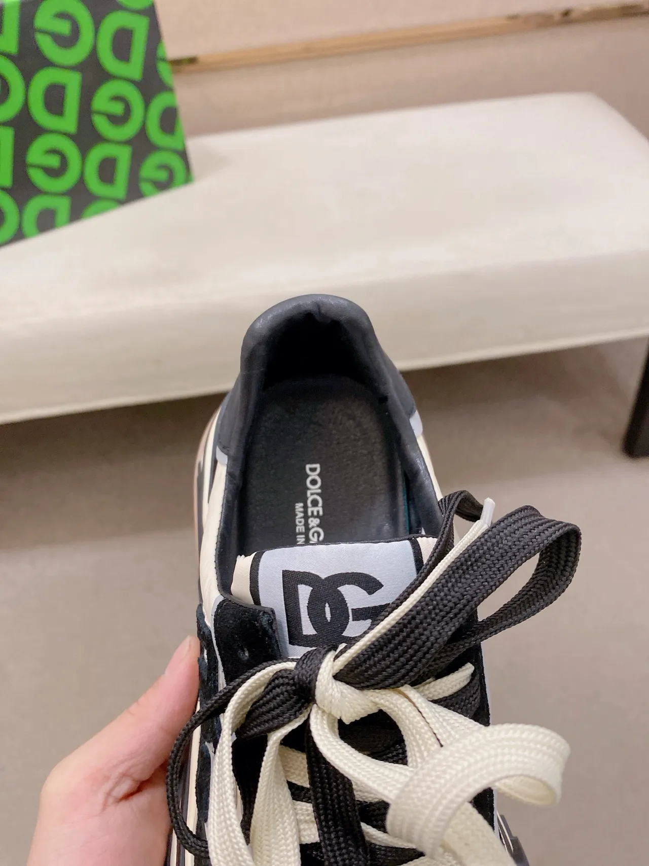 DC Shoes Black Beige Sole Mixed-Material Upper Chunky Sneakers
