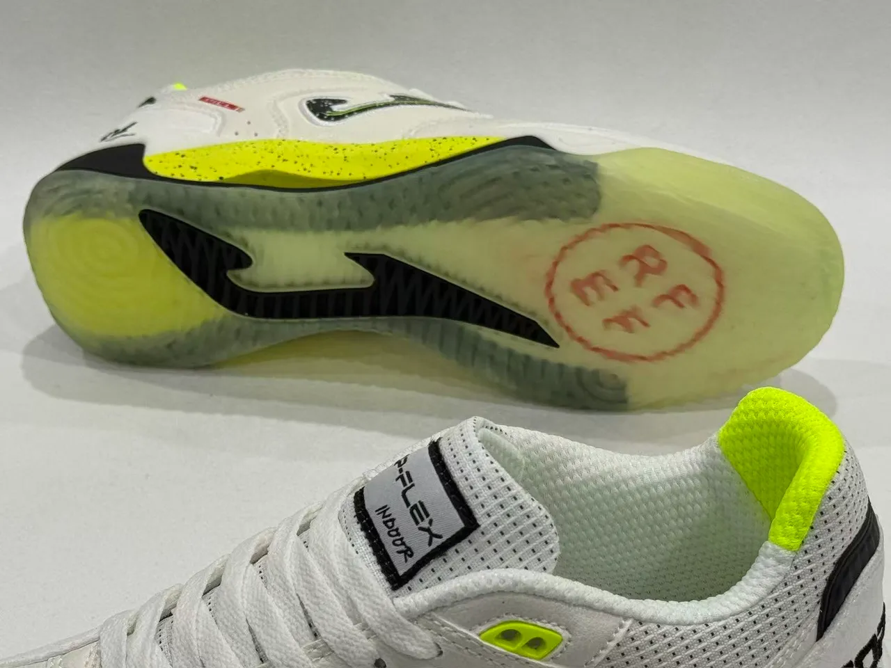 Joma White Yellow Low-Top Lace-Up Perforated Mesh Upper Sneakers
