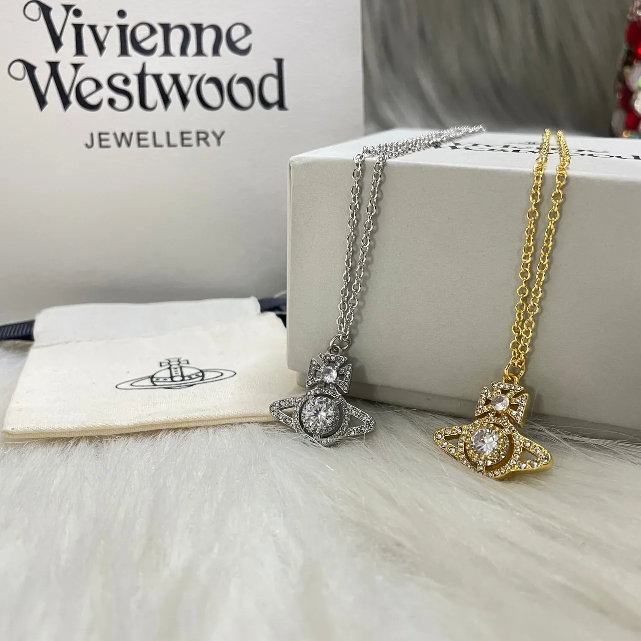 Vivienne Westwood Orb Crystal Pendant Necklace