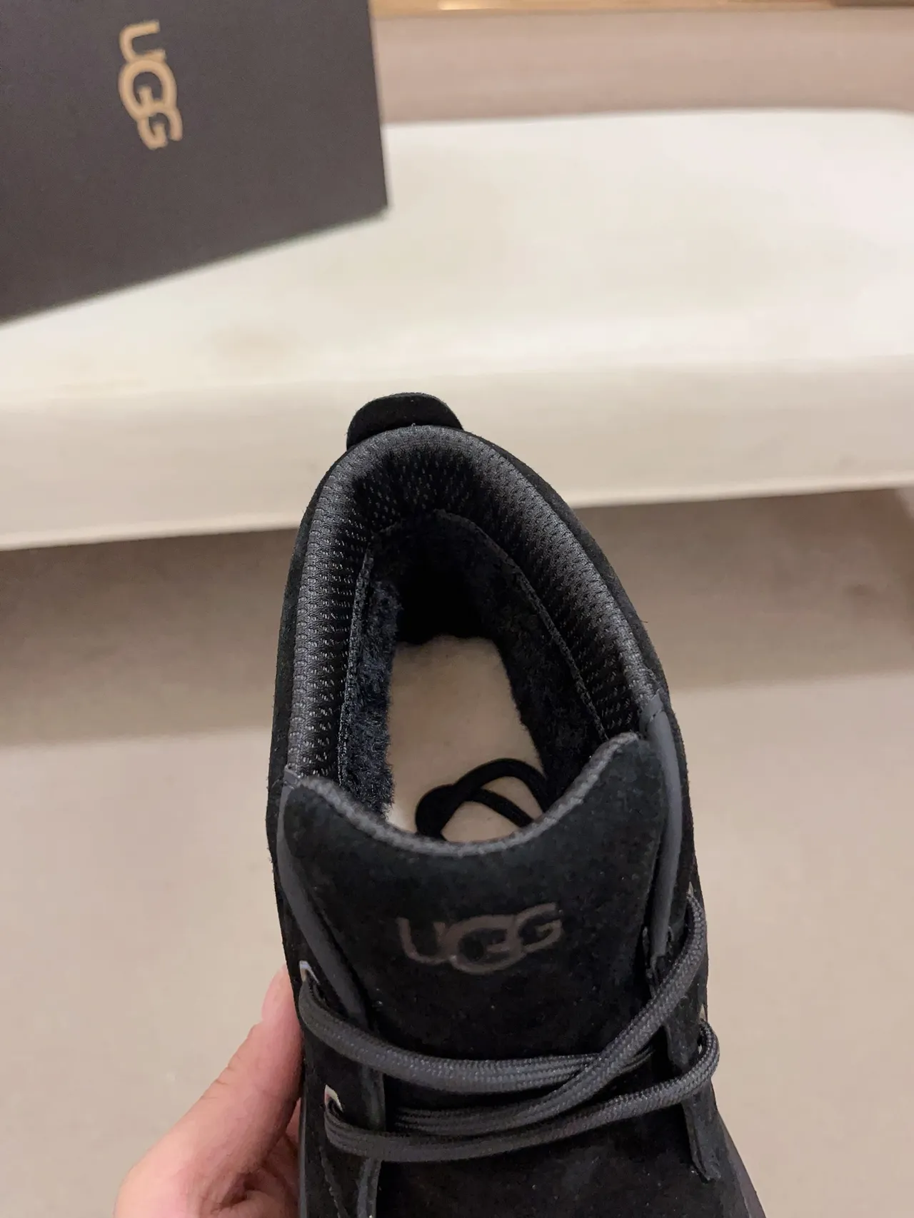 UGG Black Gray Suede Upper Side-Lace Chukka Ankle Boots