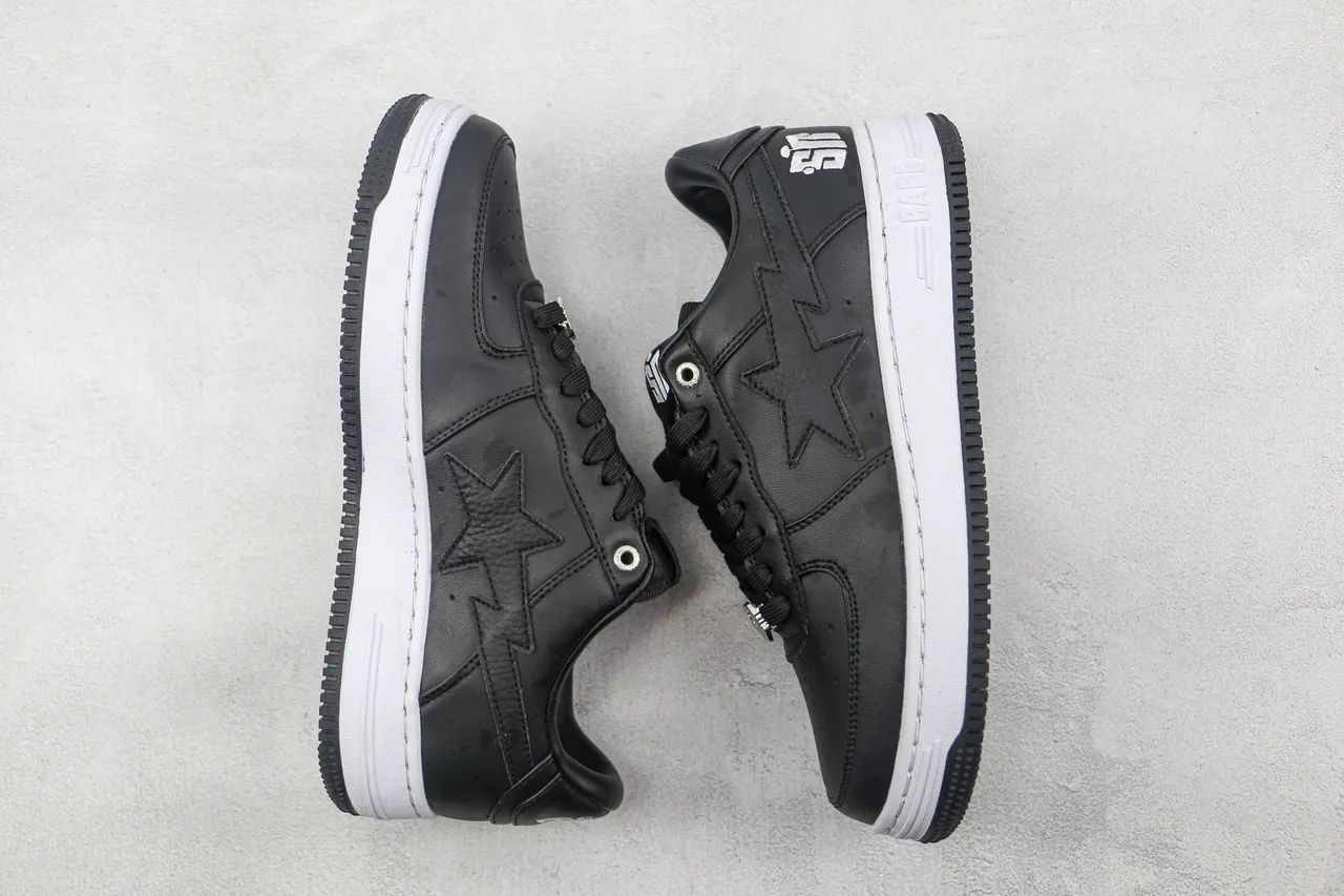 A Bathing Ape BAPE STA Black and White Lifestyle Sneakers