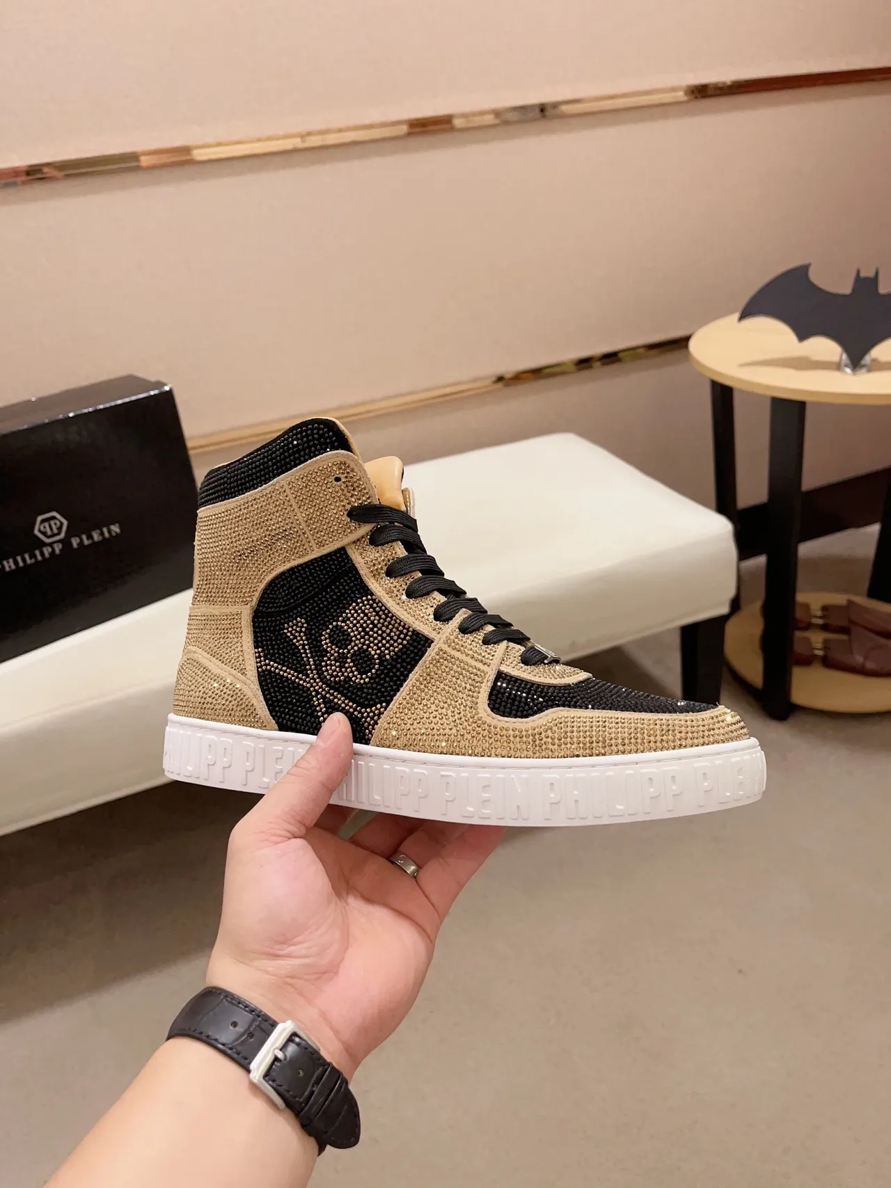 Philipp Plein Crystal Skull High-Top Lifestyle Sneakers