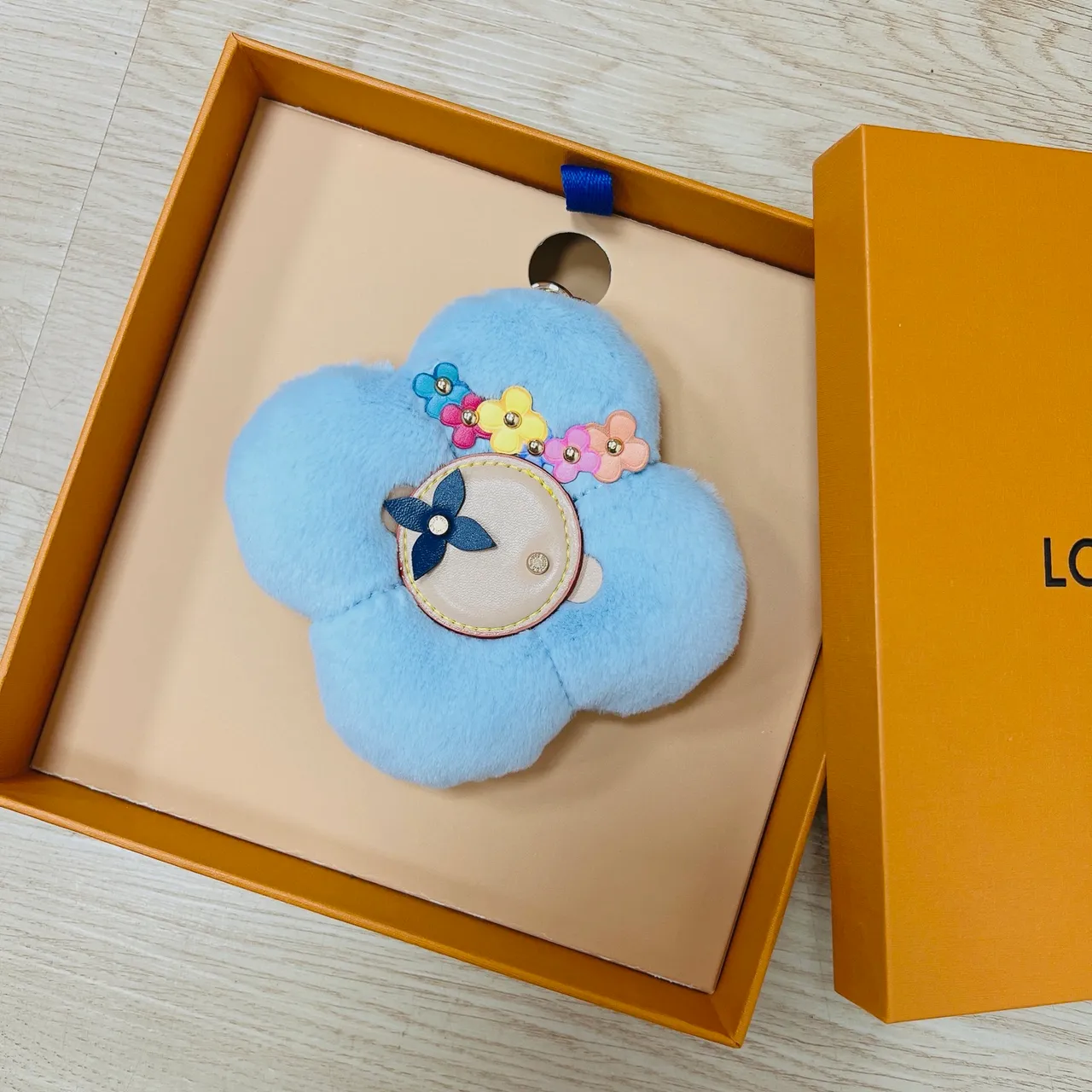 Louis Vuitton Purple Multicolor Flower-Shaped Plush Fur Handbag
