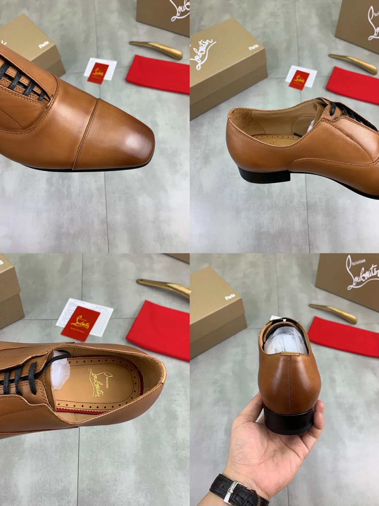 Christian Louboutin Tan Cap-Toe Oxford Shoes