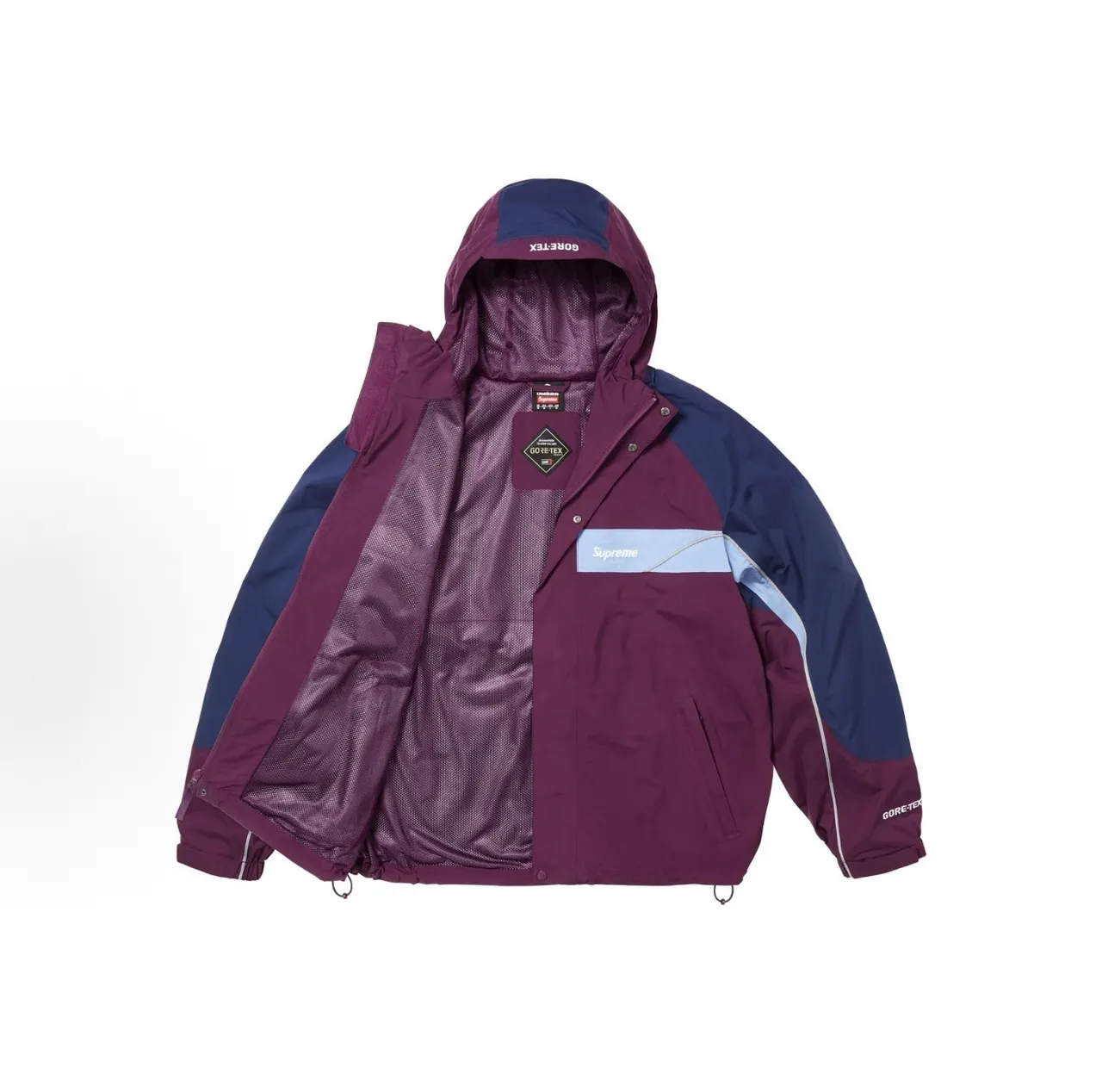Supreme GORE-TEX Hooded Black White Snap-Front Jacket