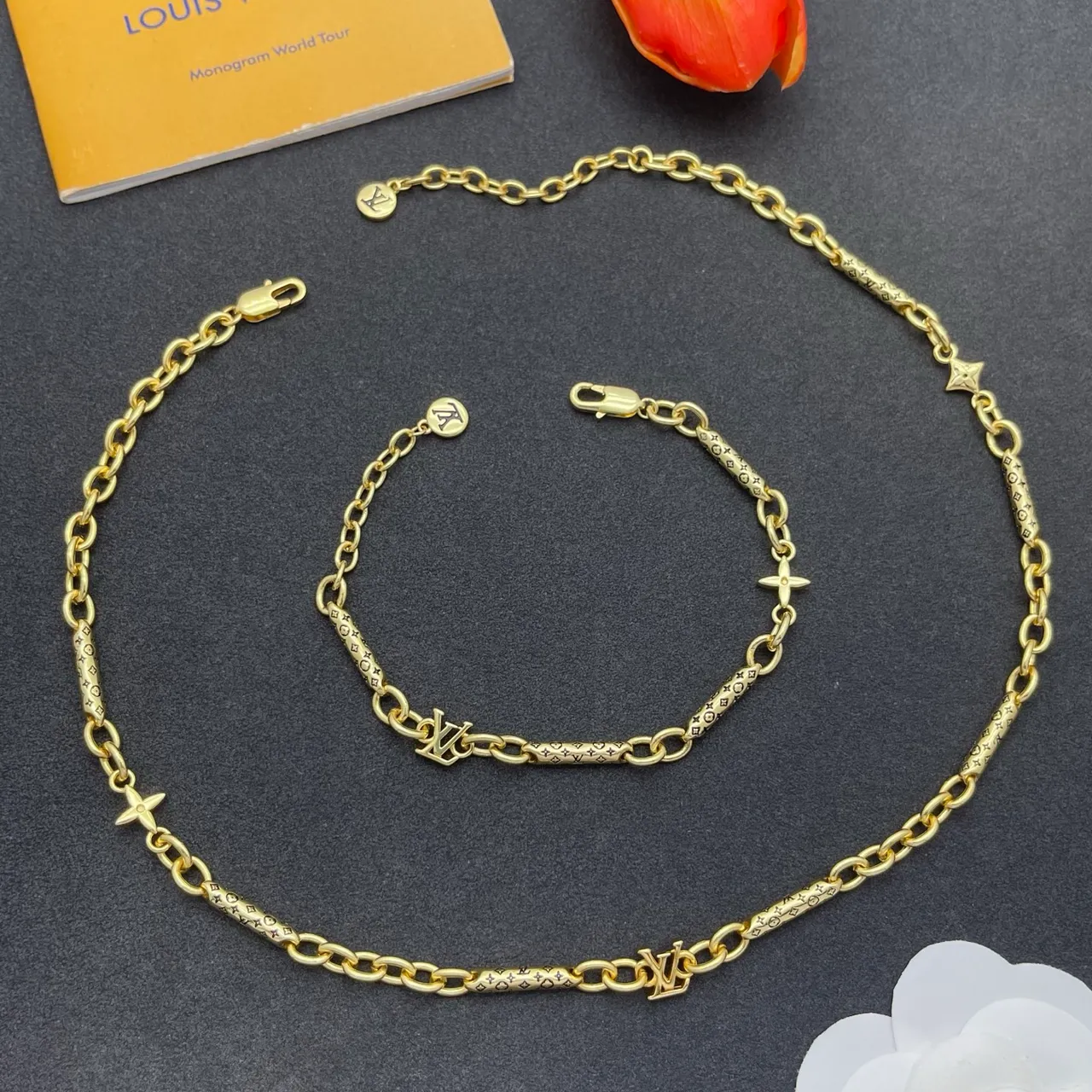Louis Vuitton Monogram Chain Gold-Tone Bracelet