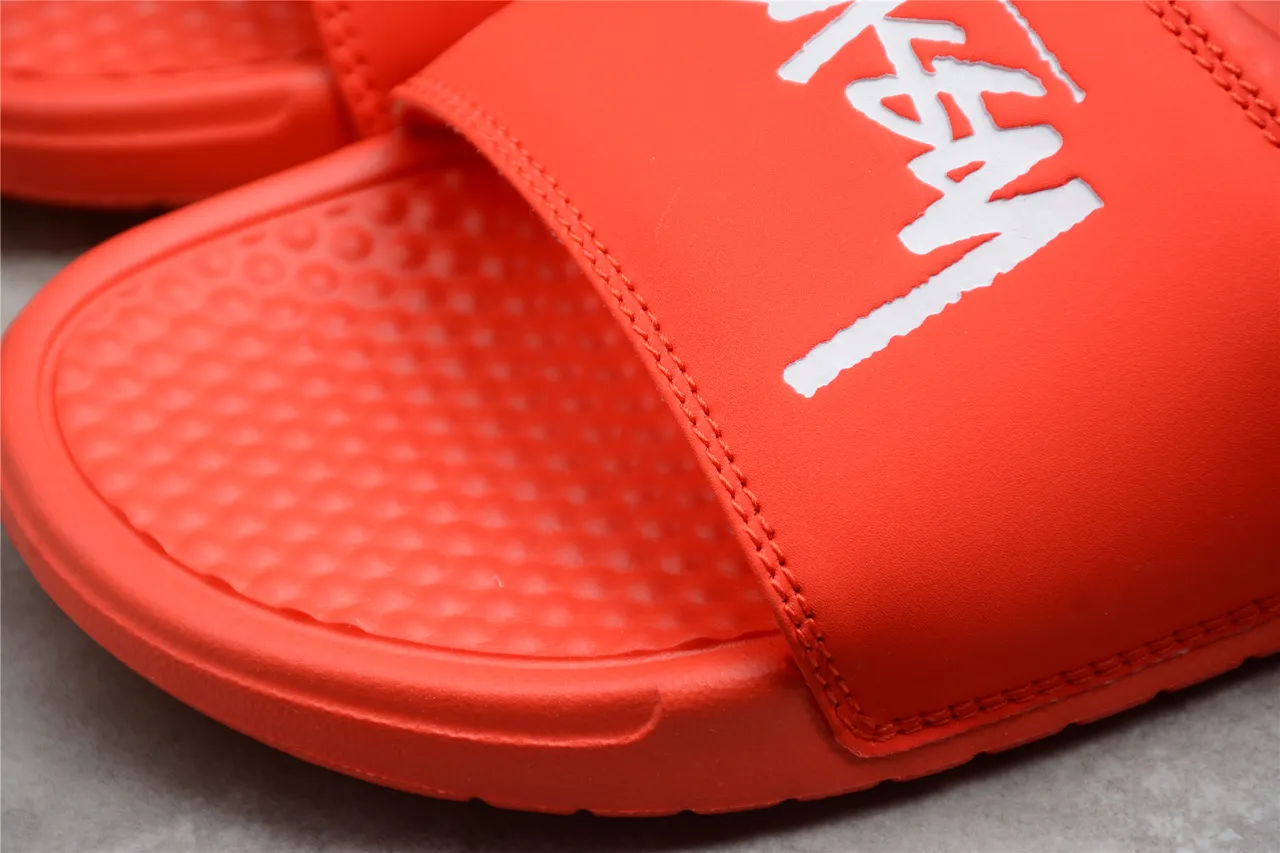 Stussy x Nike Benassi Slide Orange Slippers