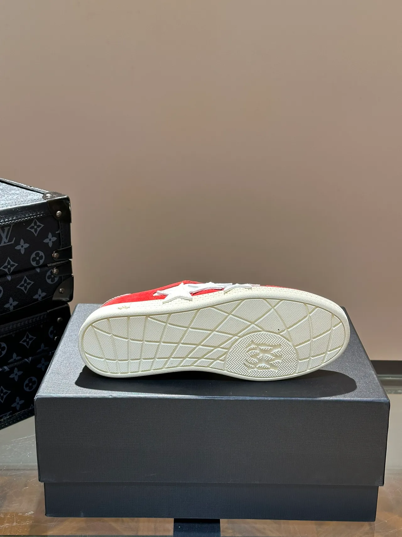 Golden Goose Super-Star Red Suede Star Appliqué Lifestyle Sneakers