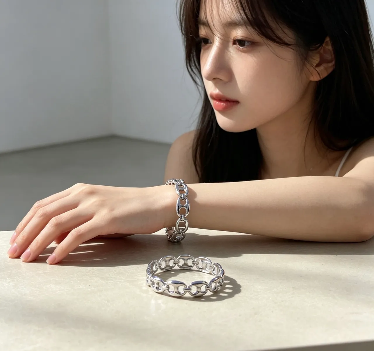 Gucci Horsebit 1955 Silver Chunky Oval-Link Polished Bracelet