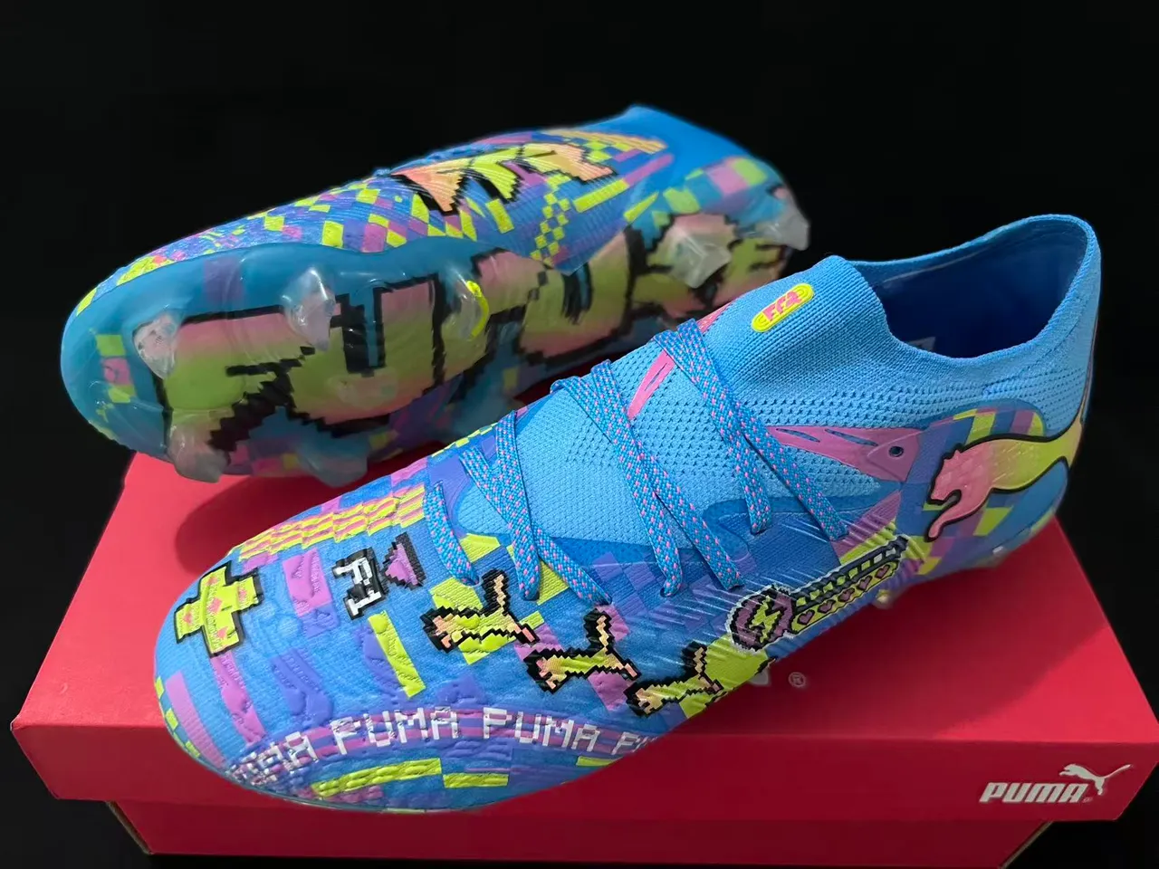 Puma Future Z Pixel Art Bright Blue Multicolor Firm-Ground Soccer Shoes