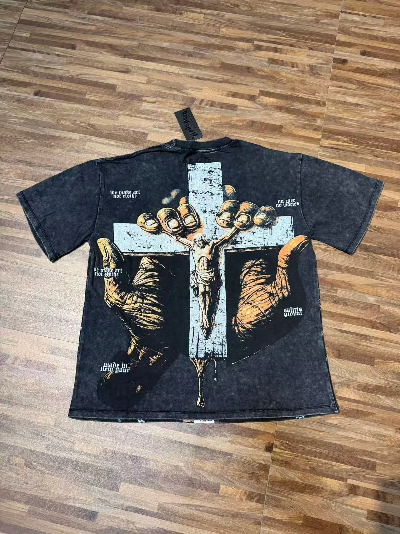 Godspeed Distressed Black Graphic Print T-Shirt
