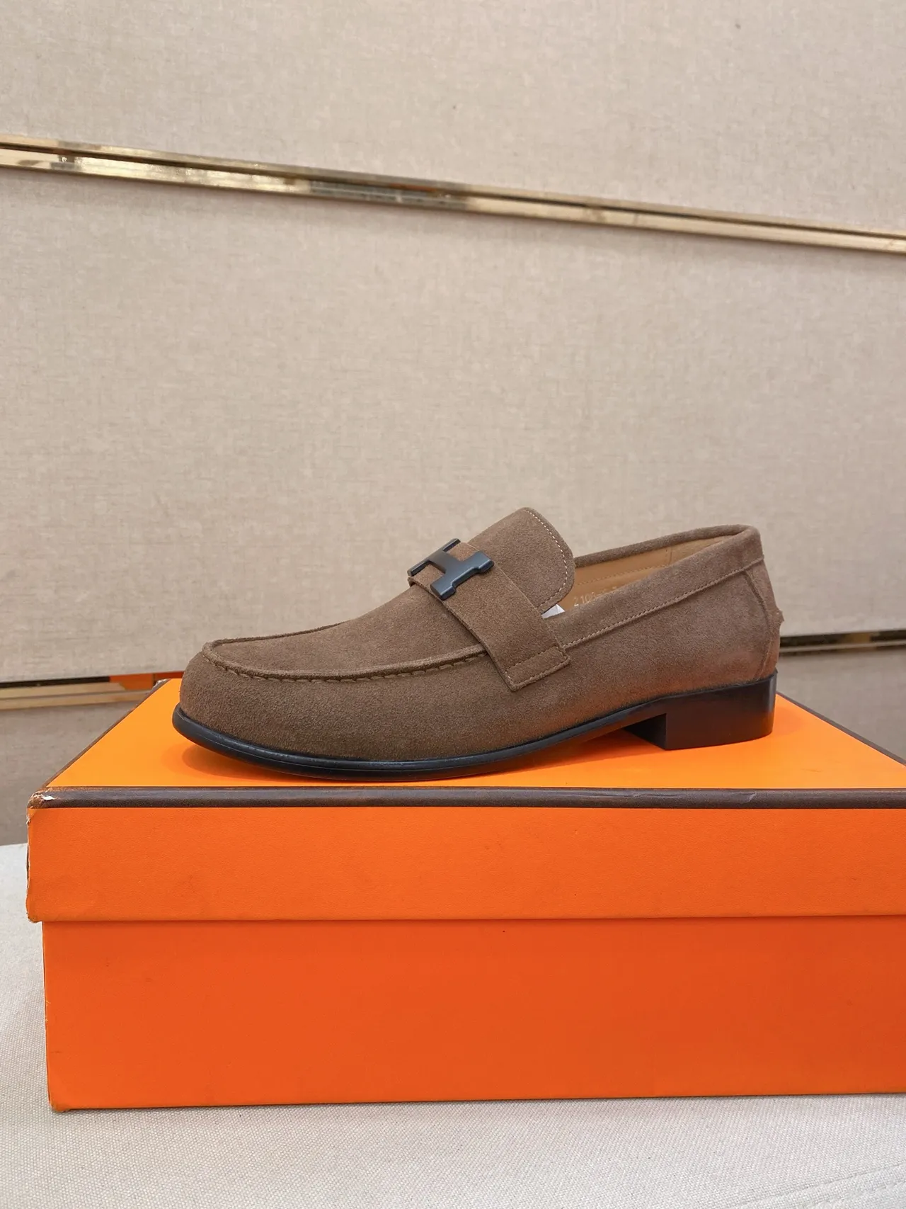 Hermès Oran Loafer Brown Suede H-Buckle Loafers