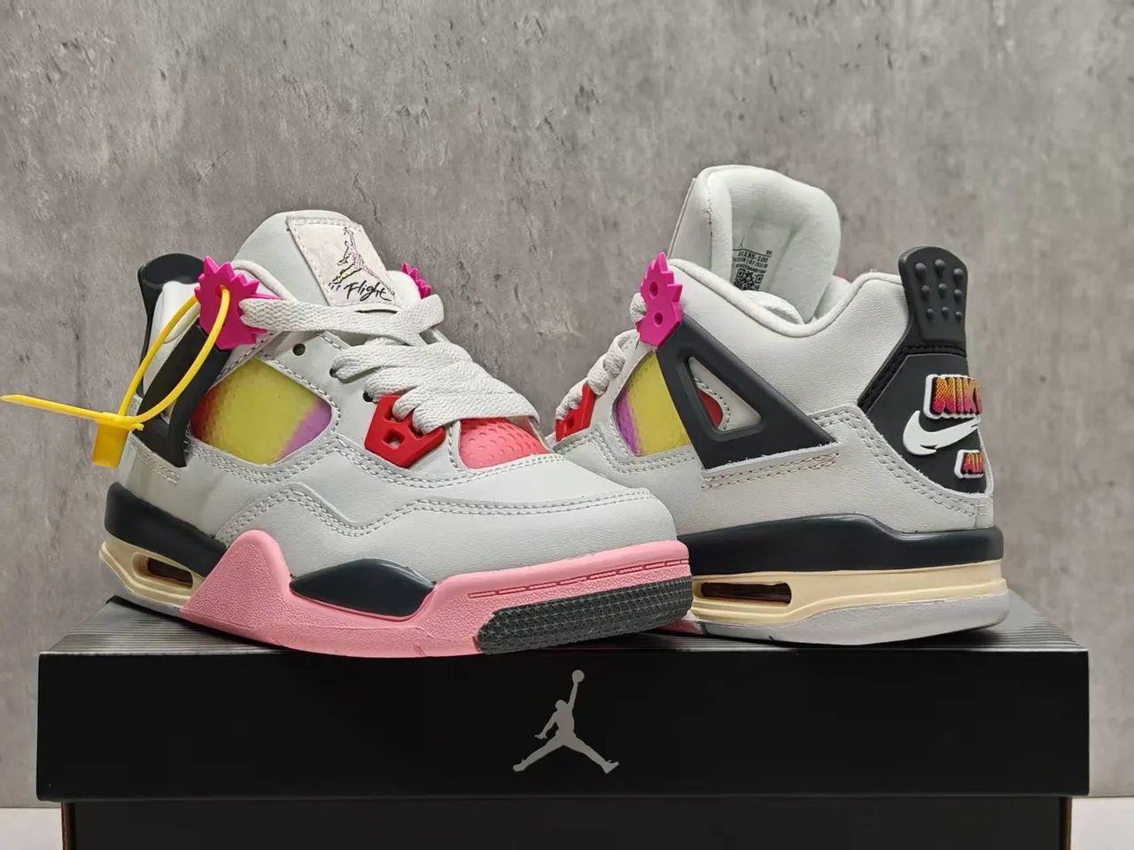 Air Jordan 4 Multicolor Gradient Window Basketball Shoes