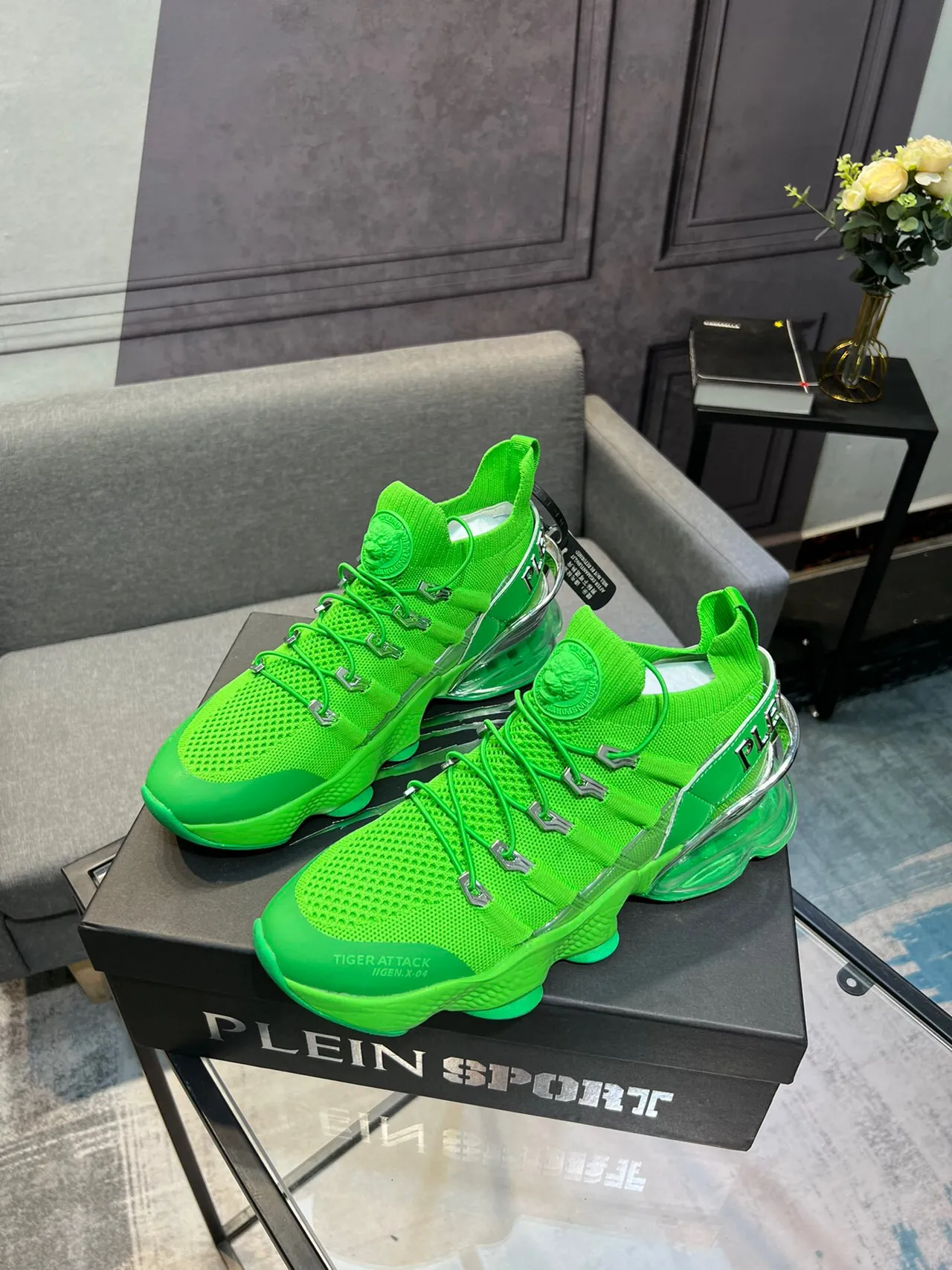Onitsuka Tiger Attack Neon Green Chunky Sneakers