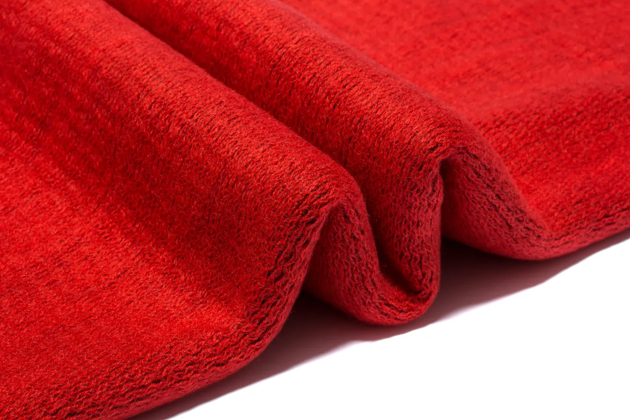 UGG Red Knit Texture Fringed Ends Scarve