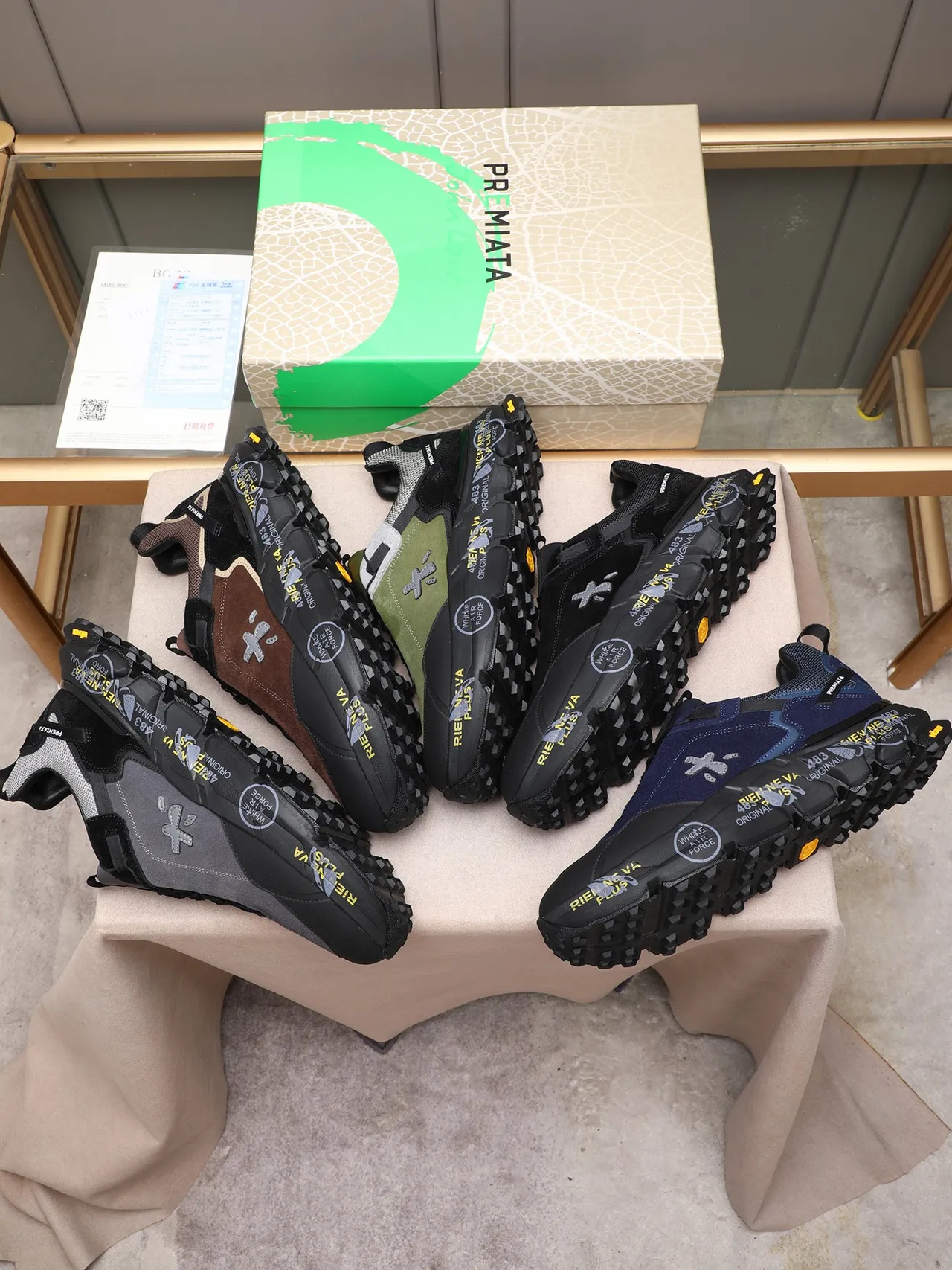 Premiata Black Gray Chunky Midsole Mixed Suede/mesh Upper Lifestyle Sneakers