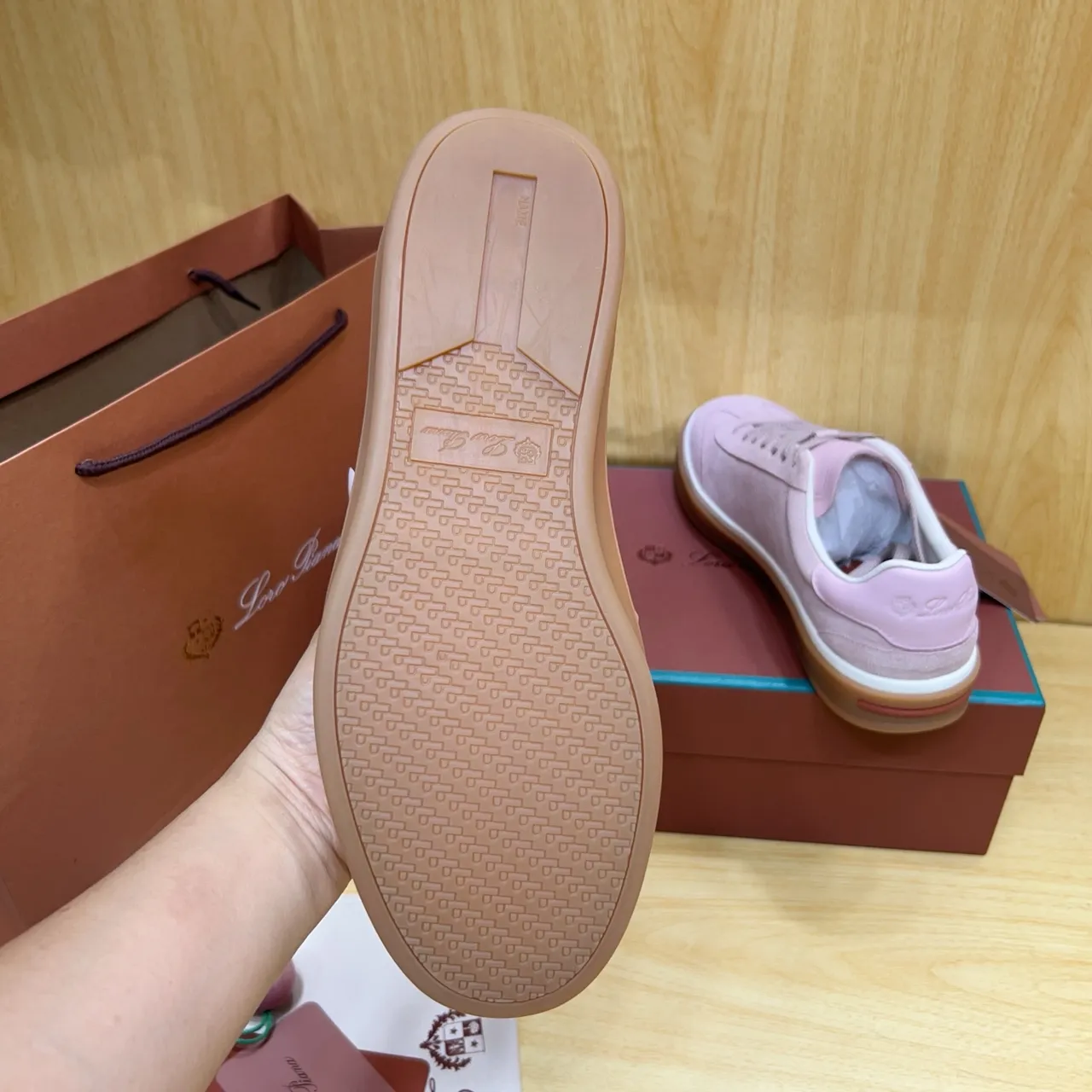 Loro Piana Pink Suede Lifestyle Sneaker